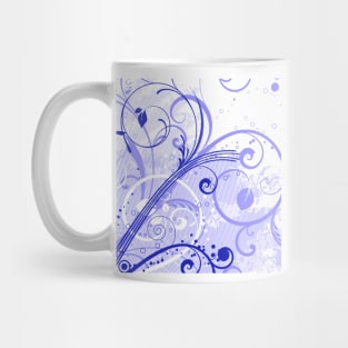 Blue Floral Art Mug